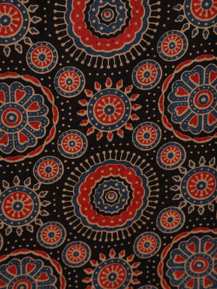 Black Floral Design Printed Cotton Salwar Suit - Diadem