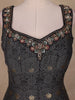 Black Floral Designed Cotton Gown - Diadem