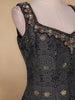 Black Floral Designed Cotton Gown - Diadem