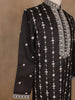 Black Floral Designed Cotton Kurta Set, With Pant
