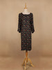 Black Floral Designed Cotton Kurti - Diadem