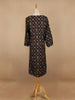 Black Floral Designed Cotton Kurti - Diadem