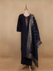 Black Floral Designed Cotton Salwar Suit - Diadem