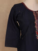 Black Floral Designed Cotton Salwar Suit - Diadem