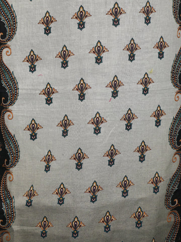 Black Floral Designed Cotton Salwar Suit - Diadem