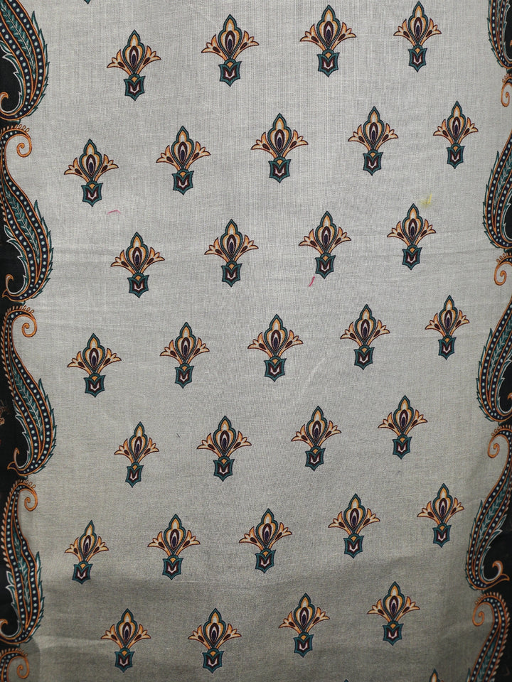 Black Floral Designed Cotton Salwar Suit - Diadem