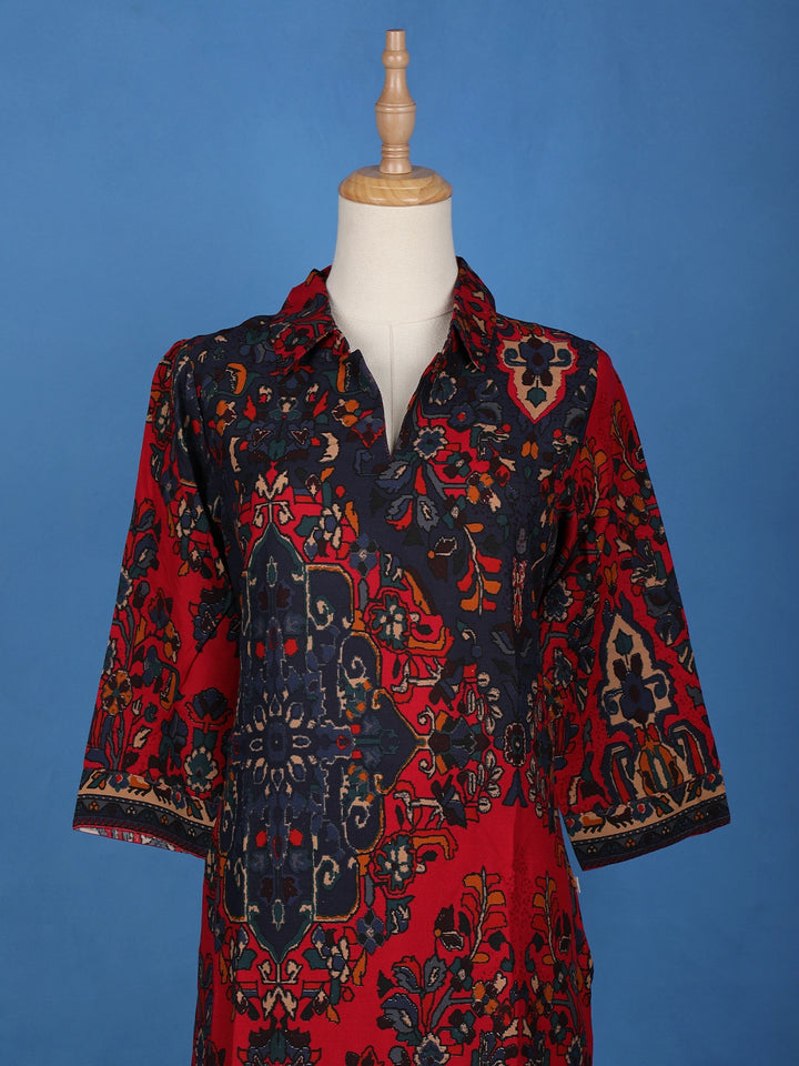Black Floral Designed Cotton Salwar Suit - Diadem