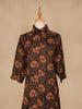 Black Floral Designed Cotton Straight Cut Salwar Suit