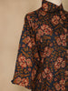 Black Floral Designed Cotton Straight Cut Salwar Suit