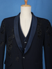 Black Floral Designed Fancy Men's Suit - Diadem