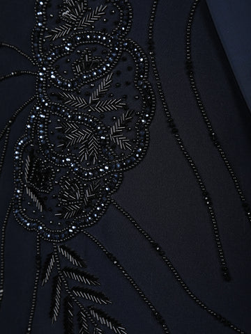 Black Floral Designed Fancy Men's Suit - Diadem
