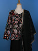 Black Floral Designed Georgette Palazzo Salwar Suit - Diadem