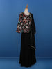 Black Floral Designed Georgette Palazzo Salwar Suit - Diadem