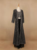 Black Floral Designed Georgette Palazzo Suit - Diadem