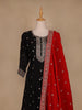 Black Floral Designed Georgette Salwar Suit