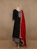 Black Floral Designed Georgette Salwar Suit