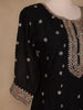 Black Floral Designed Georgette Salwar Suit