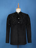 Black Floral Designed Jodhpuri Men's Suit - Diadem
