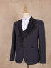 Black Floral Designed Men's Suit for Reception - Diadem