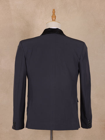 Black Floral Designed Men's Suit for Reception - Diadem