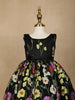 Black Floral Designed Party Gown for Girls