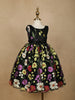 Black Floral Designed Party Gown for Girls