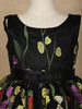 Black Floral Designed Party Gown for Girls