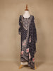 Black Floral Design Printed Cotton Salwar Suit - Diadem