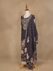 Black Floral Design Printed Cotton Salwar Suit - Diadem