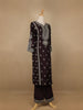 Black Floral Designed Raw Silk Salwar Suit - Diadem