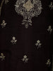 Black Floral Designed Raw Silk Salwar Suit - Diadem
