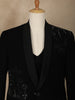 Black Floral Designed Reception Men's Suit - Diadem