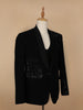 Black Floral Designed Reception Men's Suit - Diadem