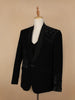 Black Floral Designed Reception Men's Suit - Diadem
