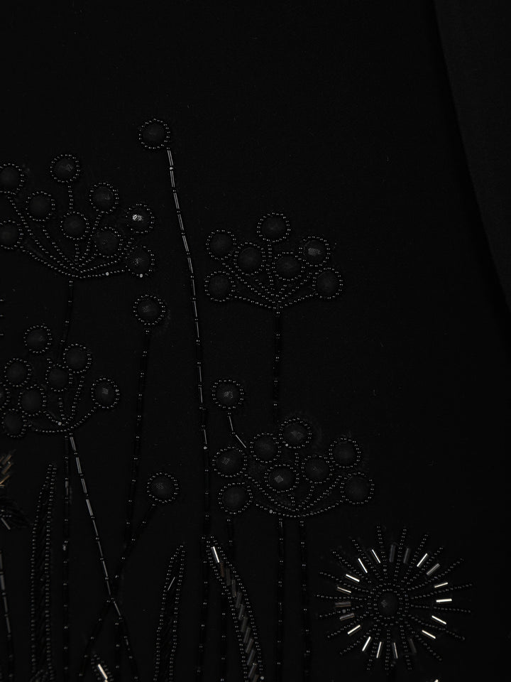 Black Floral Designed Reception Men's Suit - Diadem