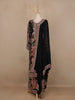 Black Floral Designed Semi Silk Palazzo Salwar Suit - Diadem