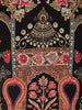Black Floral Designed Semi Silk Palazzo Salwar Suit - Diadem