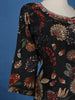 Black Floral Designed Semi Silk Salwar Suit - Diadem