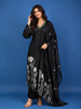 Black Floral Designed Semi Silk Salwar Suit