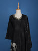 Black Floral Designed Semi Silk Salwar Suit - Diadem