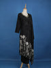 Black Floral Designed Semi Silk Salwar Suit - Diadem