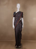 Black Floral Designed Semi Silk Saree - Diadem