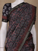 Black Floral Designed Semi Silk Saree - Diadem