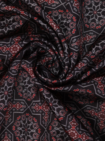 Black Floral Designed Semi Silk Saree - Diadem
