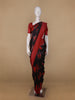 Black Floral Designed Soft Silk Saree - Diadem