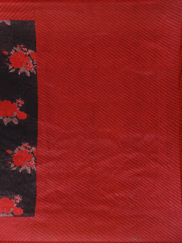 Black Floral Designed Soft Silk Saree - Diadem
