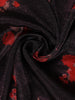 Black Floral Designed Soft Silk Saree - Diadem