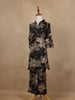 Black Floral Design Printed Cotton Salwar Suit - Diadem