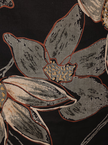 Black Floral Design Printed Cotton Salwar Suit - Diadem