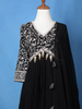 Black Floral Embroidered Bead Work Georgette Gown
